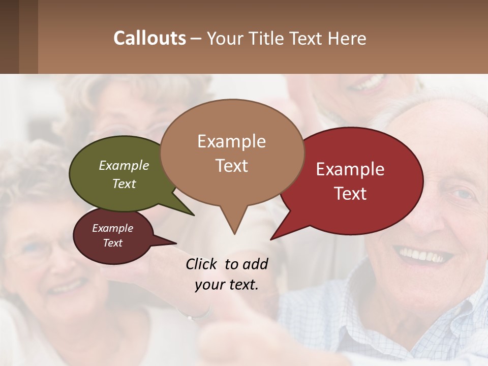 A Group Of Elderly People Giving Thumbs Up PowerPoint Template