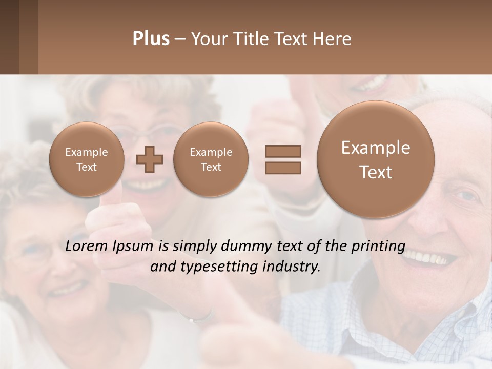 A Group Of Elderly People Giving Thumbs Up PowerPoint Template