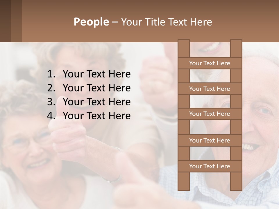 A Group Of Elderly People Giving Thumbs Up PowerPoint Template