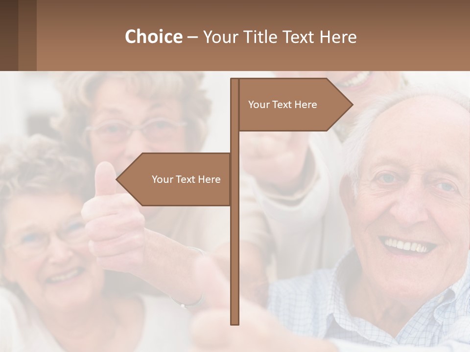 A Group Of Elderly People Giving Thumbs Up PowerPoint Template