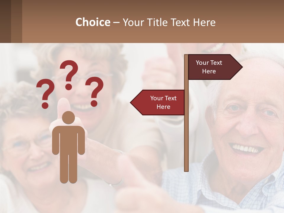 A Group Of Elderly People Giving Thumbs Up PowerPoint Template