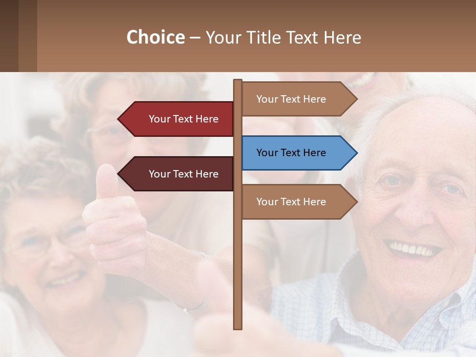 A Group Of Elderly People Giving Thumbs Up PowerPoint Template