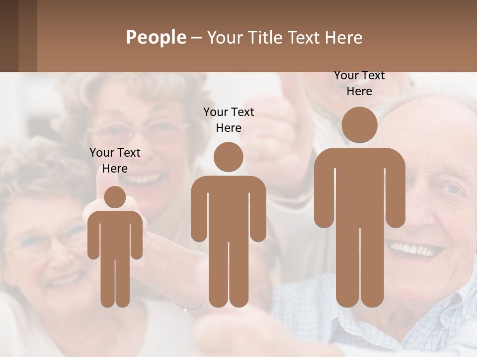 A Group Of Elderly People Giving Thumbs Up PowerPoint Template