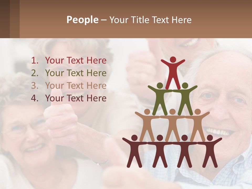A Group Of Elderly People Giving Thumbs Up PowerPoint Template