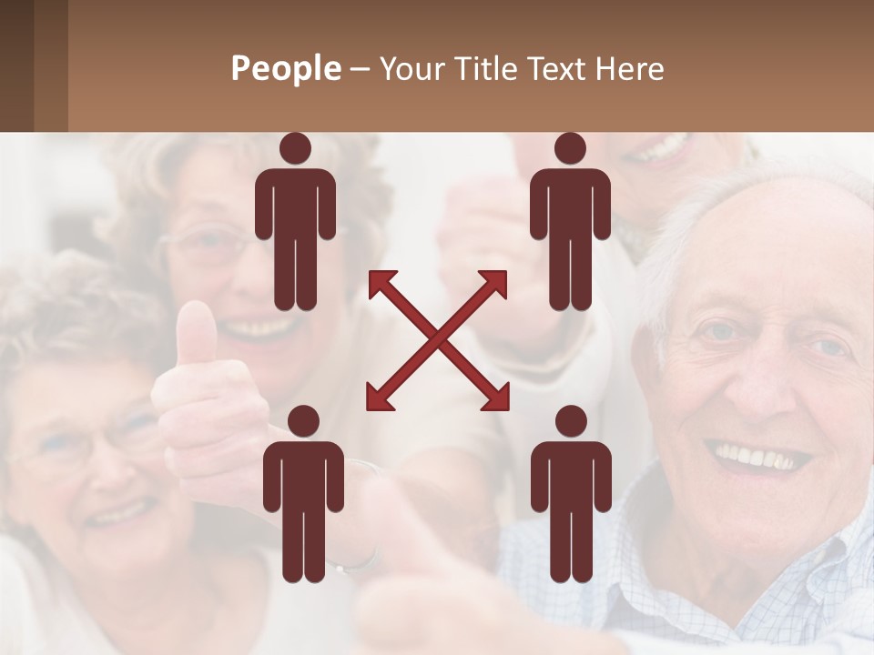 A Group Of Elderly People Giving Thumbs Up PowerPoint Template