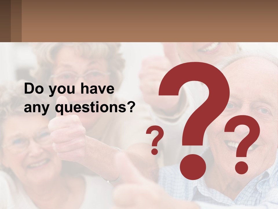 A Group Of Elderly People Giving Thumbs Up PowerPoint Template