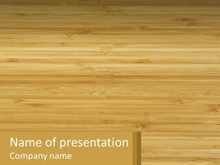 A Wooden Table With A Business Card On It PowerPoint Template
