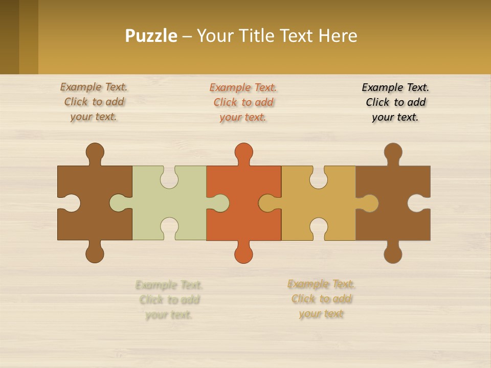 A Wooden Table With A Business Card On It PowerPoint Template