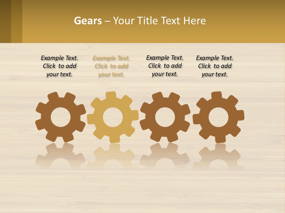 A Wooden Table With A Business Card On It PowerPoint Template