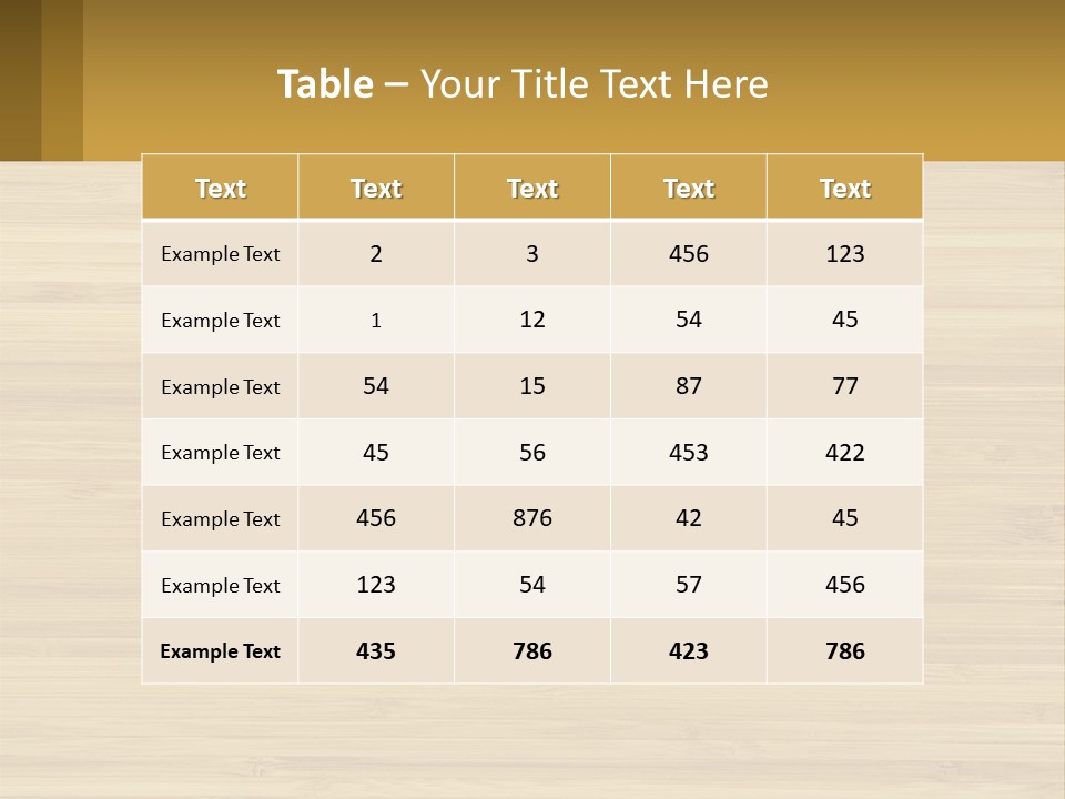 A Wooden Table With A Business Card On It PowerPoint Template