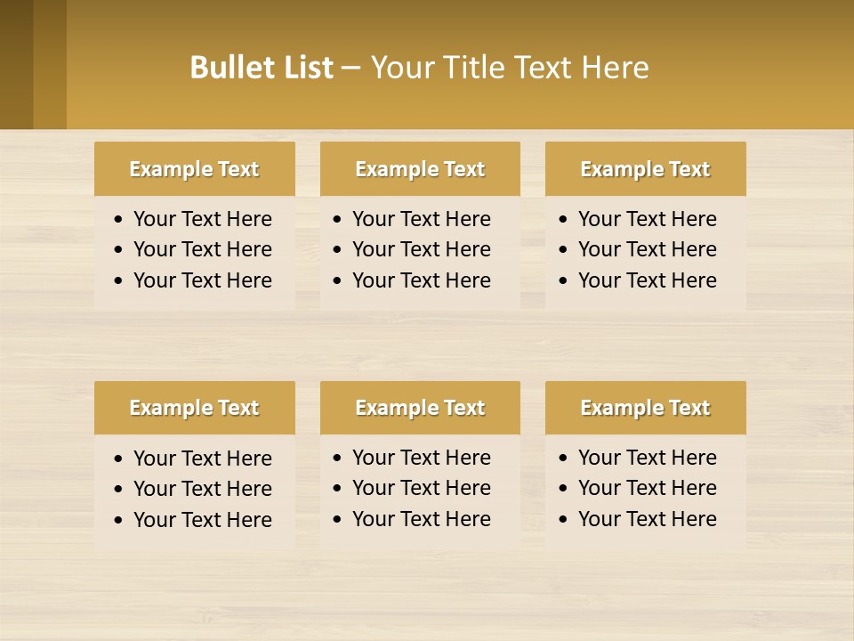 A Wooden Table With A Business Card On It PowerPoint Template