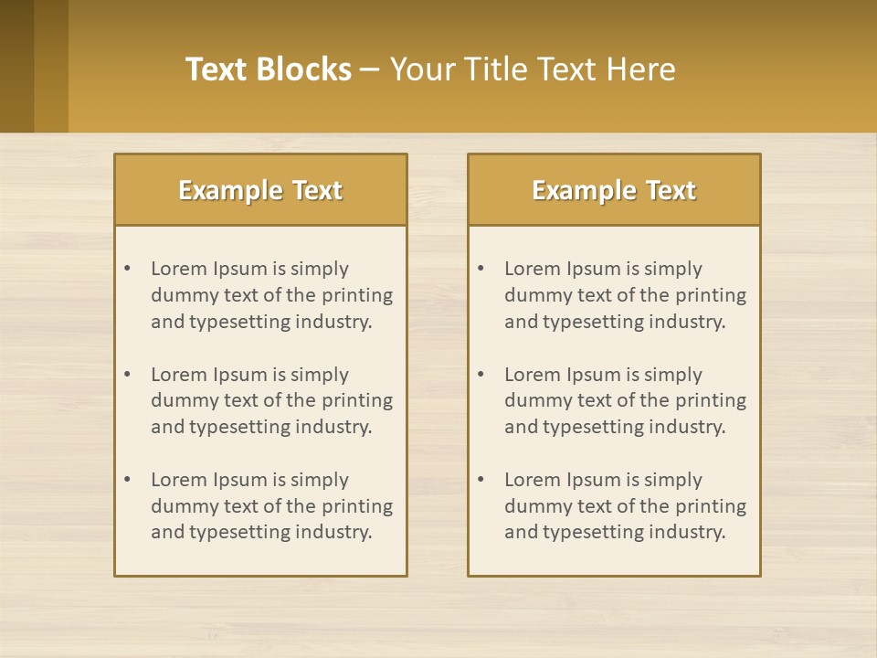 A Wooden Table With A Business Card On It PowerPoint Template