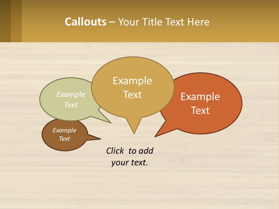 A Wooden Table With A Business Card On It PowerPoint Template