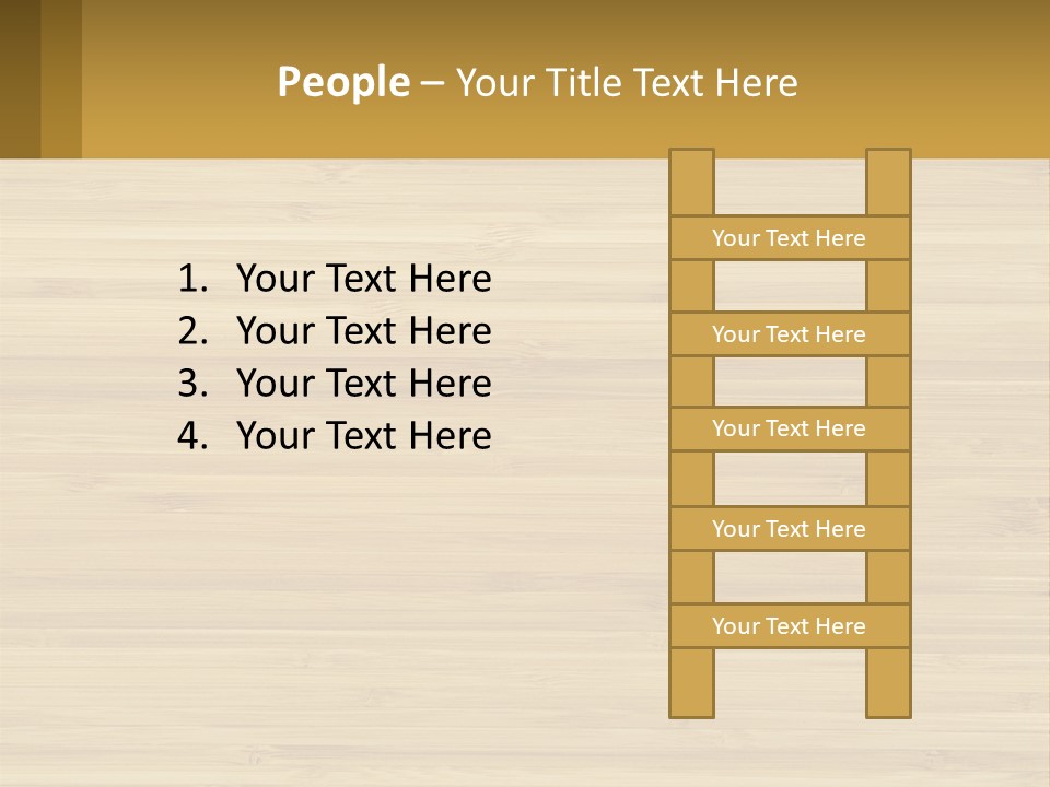 A Wooden Table With A Business Card On It PowerPoint Template