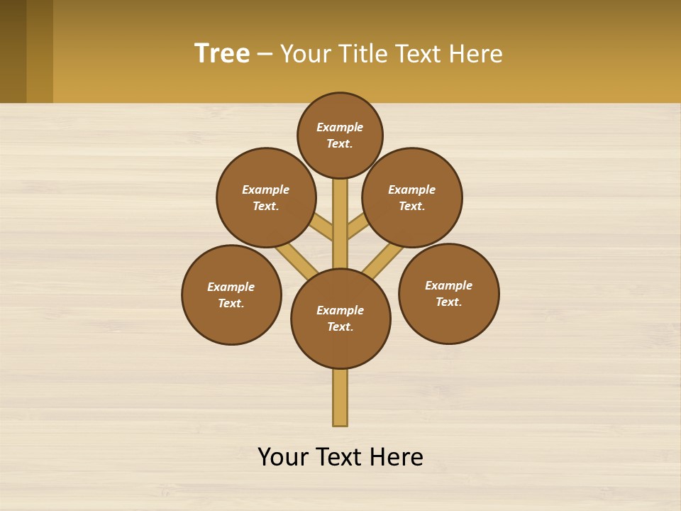 A Wooden Table With A Business Card On It PowerPoint Template