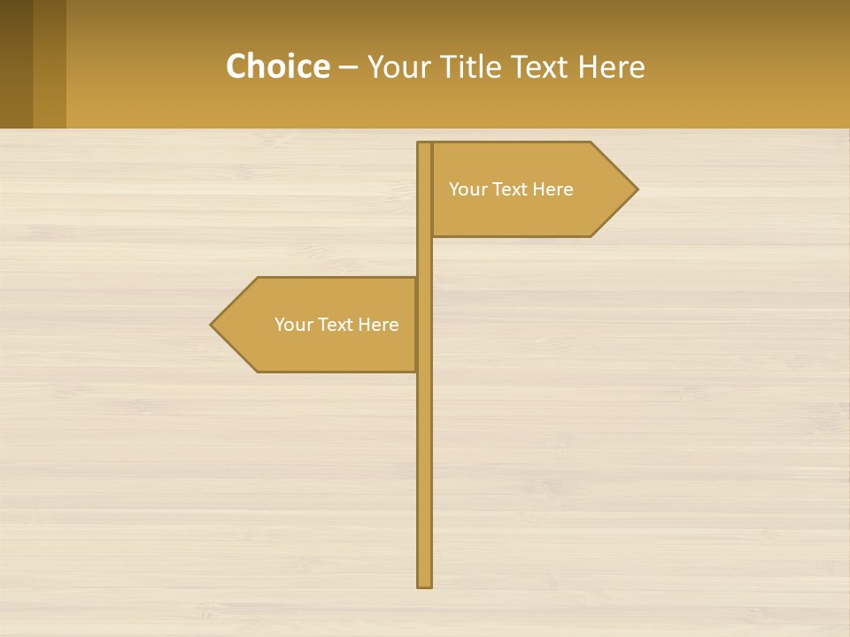 A Wooden Table With A Business Card On It PowerPoint Template