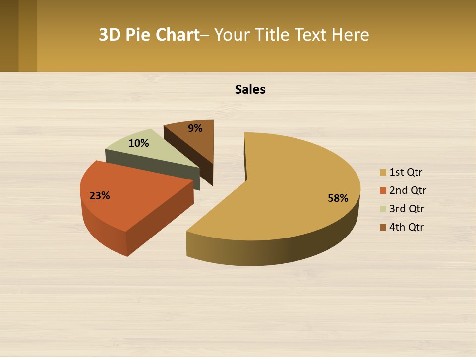 A Wooden Table With A Business Card On It PowerPoint Template