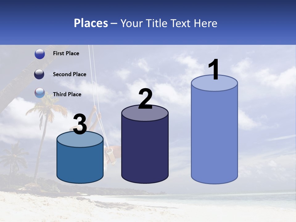 A Woman Swinging On A Rope On The Beach PowerPoint Template