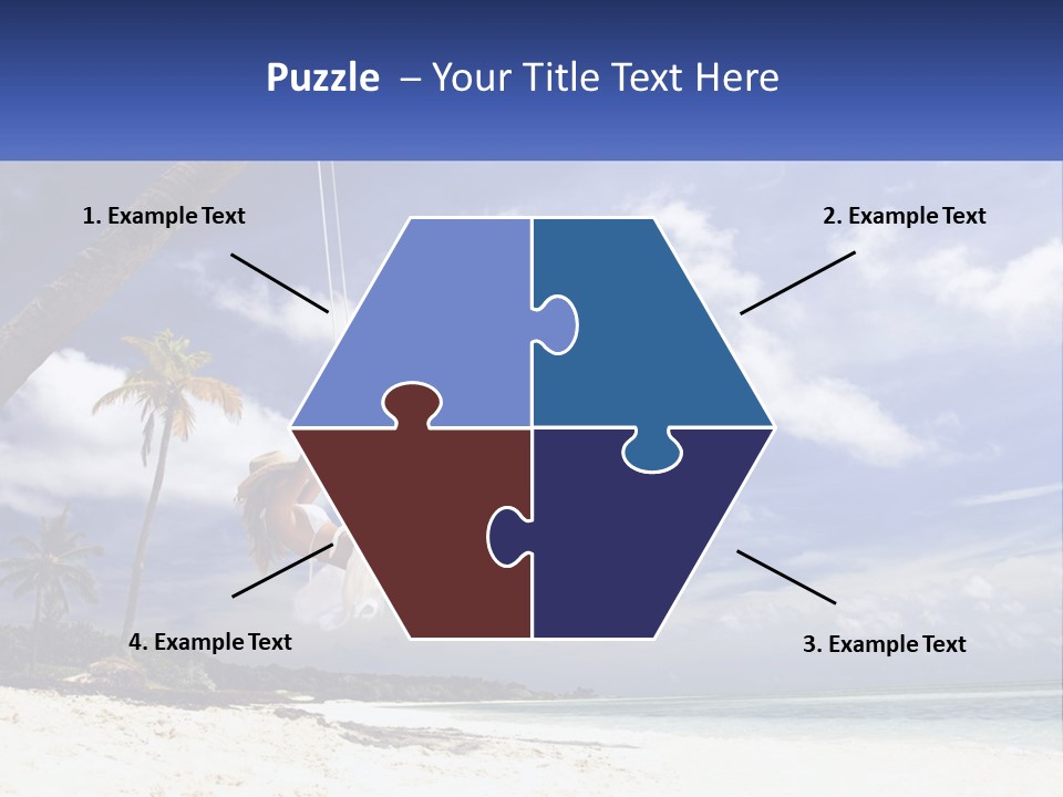 A Woman Swinging On A Rope On The Beach PowerPoint Template