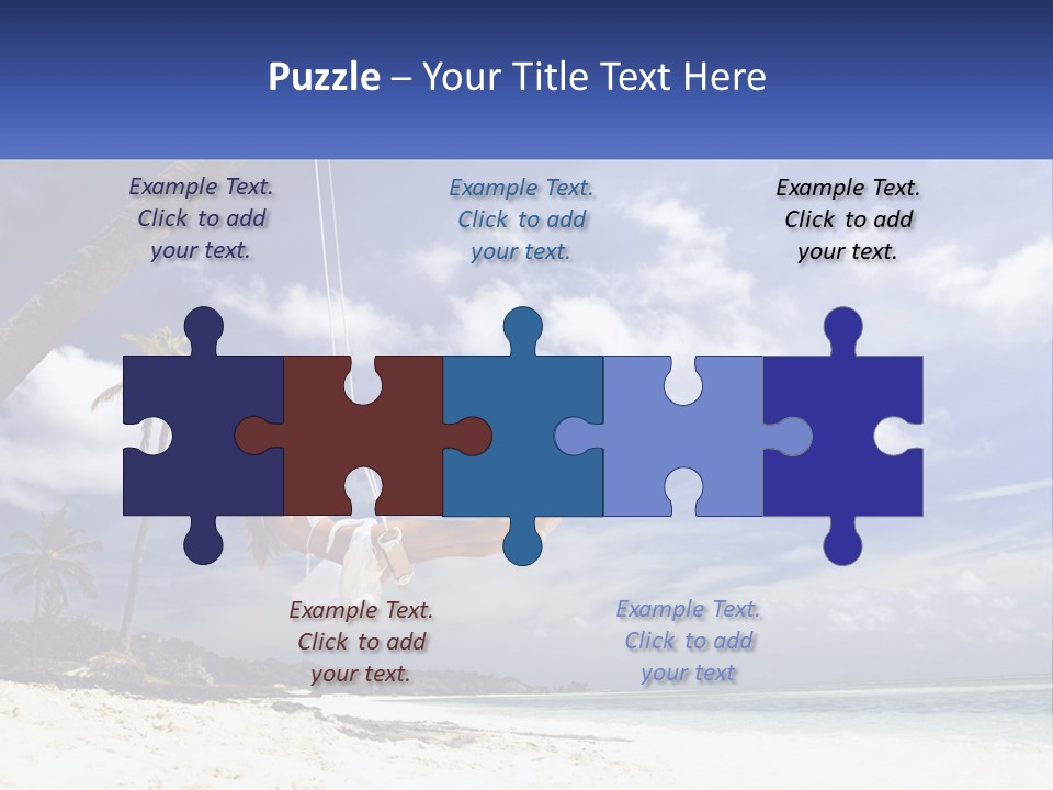 A Woman Swinging On A Rope On The Beach PowerPoint Template