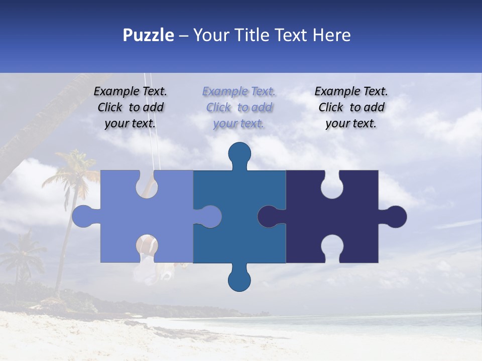 A Woman Swinging On A Rope On The Beach PowerPoint Template