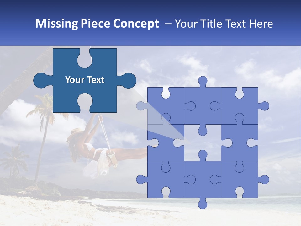 A Woman Swinging On A Rope On The Beach PowerPoint Template