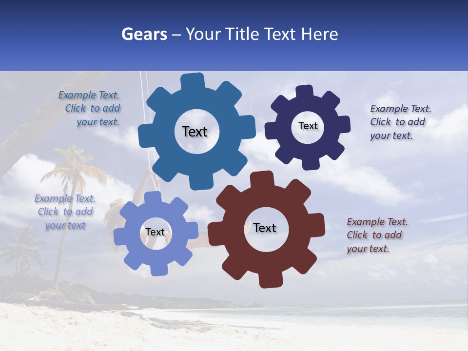 A Woman Swinging On A Rope On The Beach PowerPoint Template