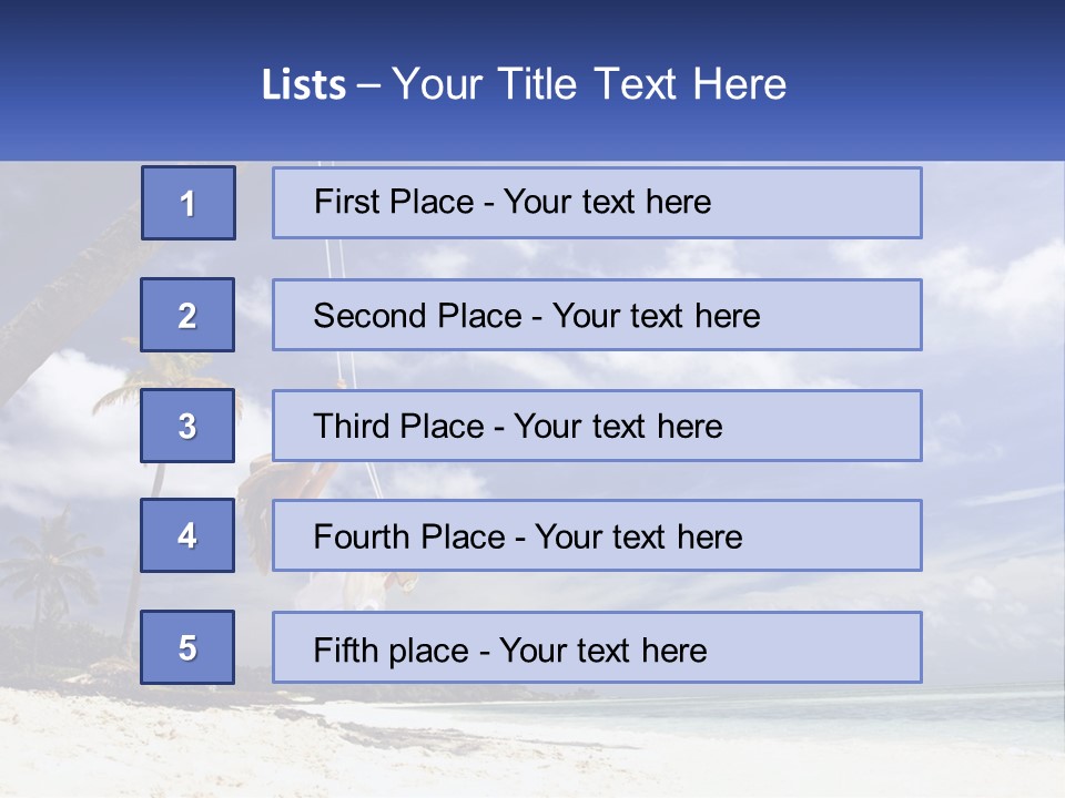 A Woman Swinging On A Rope On The Beach PowerPoint Template