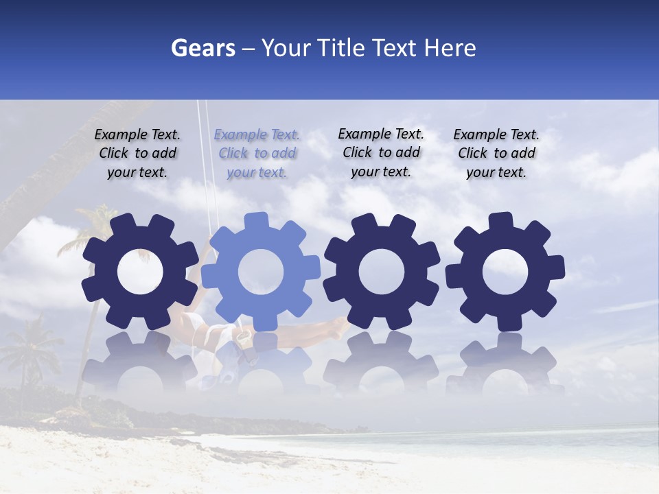 A Woman Swinging On A Rope On The Beach PowerPoint Template