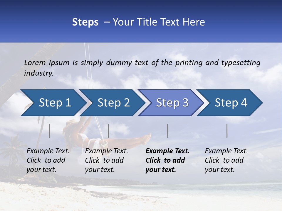 A Woman Swinging On A Rope On The Beach PowerPoint Template