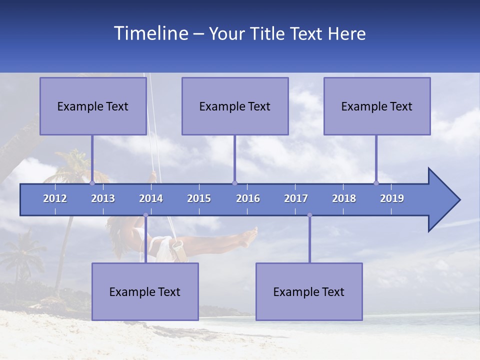 A Woman Swinging On A Rope On The Beach PowerPoint Template