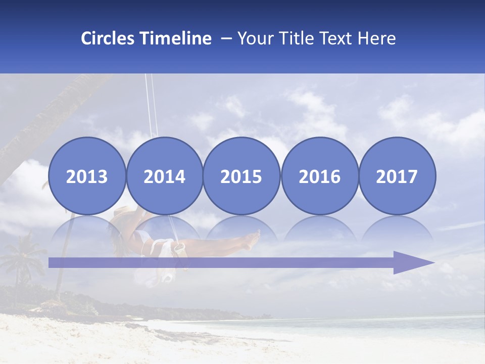 A Woman Swinging On A Rope On The Beach PowerPoint Template