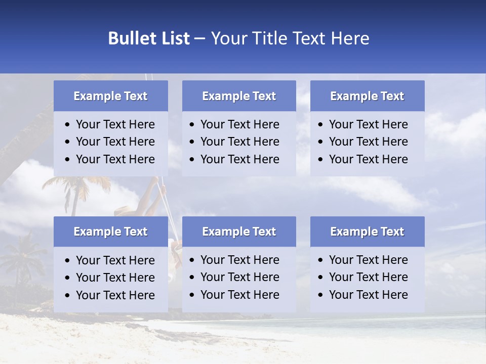 A Woman Swinging On A Rope On The Beach PowerPoint Template