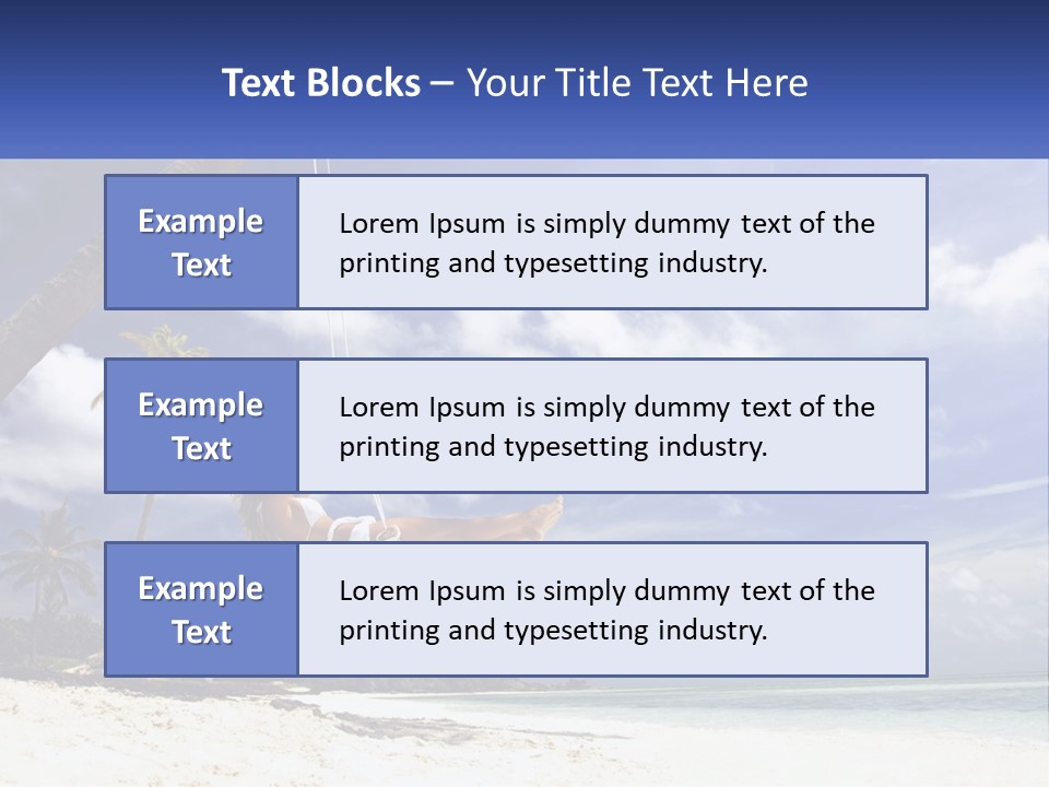 A Woman Swinging On A Rope On The Beach PowerPoint Template