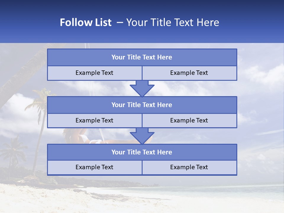 A Woman Swinging On A Rope On The Beach PowerPoint Template