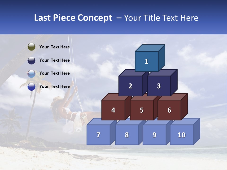 A Woman Swinging On A Rope On The Beach PowerPoint Template