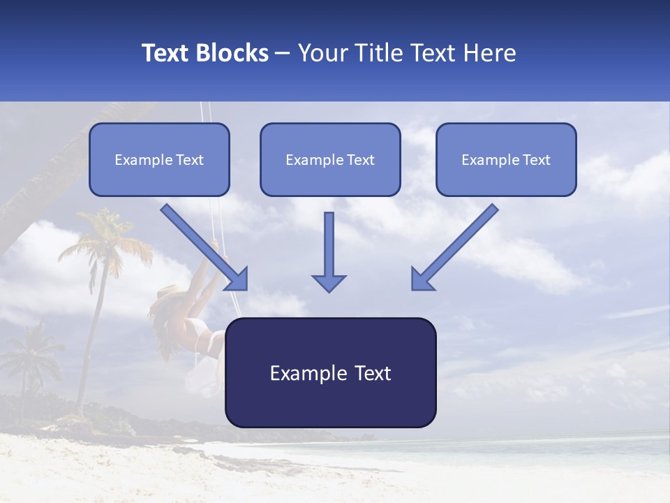 A Woman Swinging On A Rope On The Beach PowerPoint Template