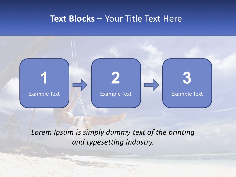 A Woman Swinging On A Rope On The Beach PowerPoint Template