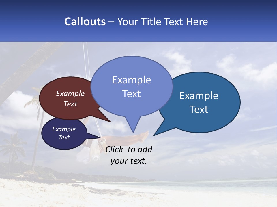 A Woman Swinging On A Rope On The Beach PowerPoint Template