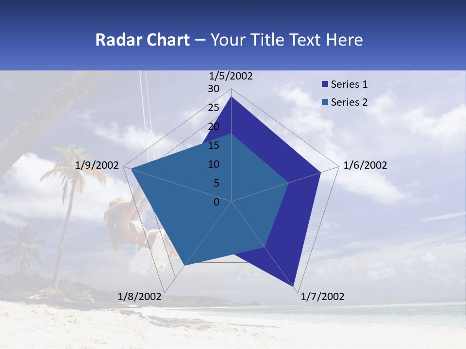 A Woman Swinging On A Rope On The Beach PowerPoint Template