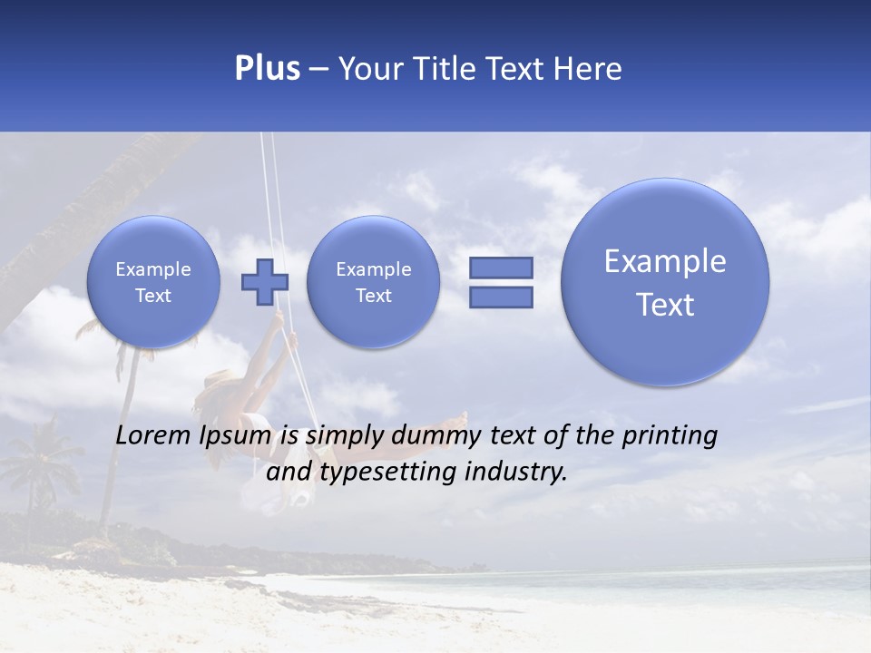 A Woman Swinging On A Rope On The Beach PowerPoint Template