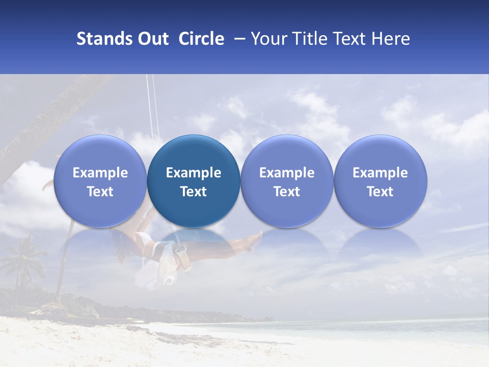 A Woman Swinging On A Rope On The Beach PowerPoint Template