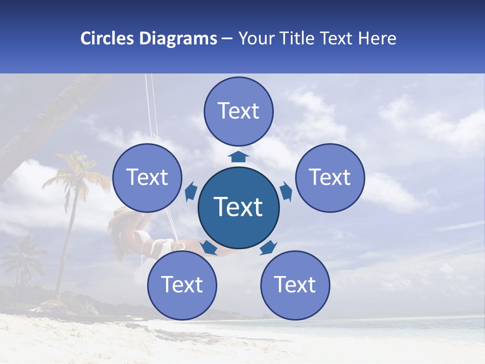 A Woman Swinging On A Rope On The Beach PowerPoint Template