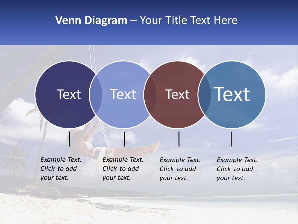 A Woman Swinging On A Rope On The Beach PowerPoint Template