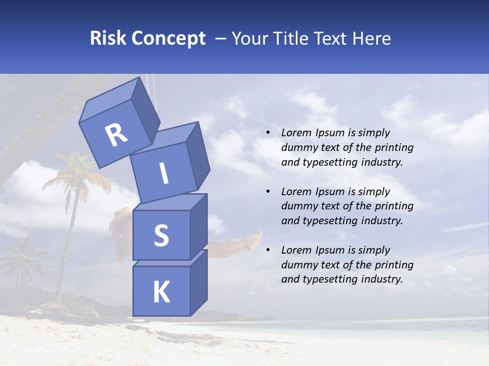 A Woman Swinging On A Rope On The Beach PowerPoint Template