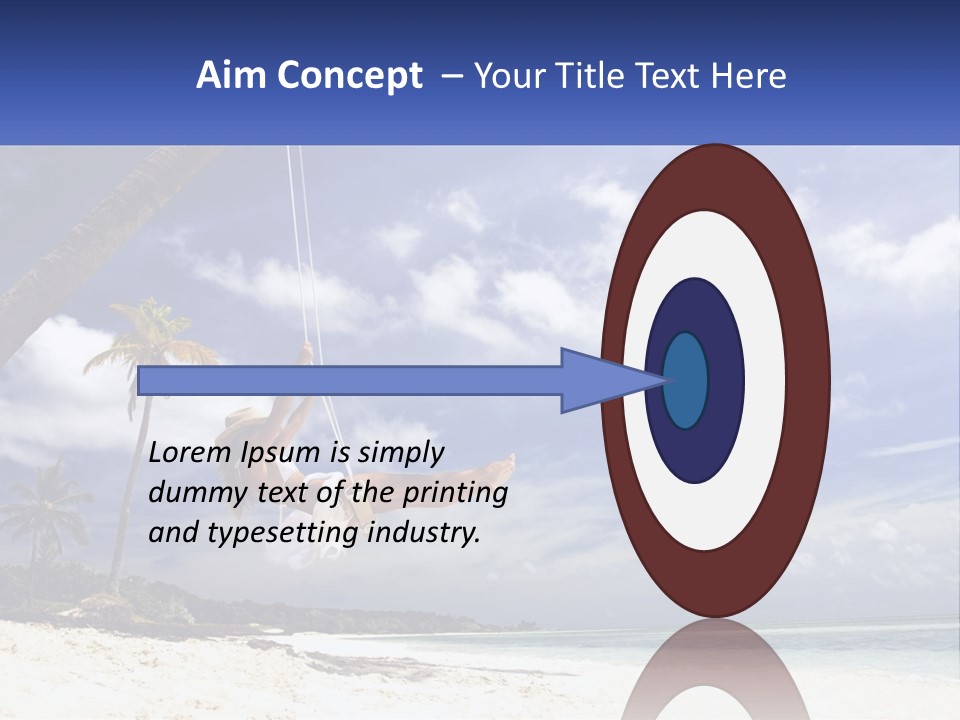 A Woman Swinging On A Rope On The Beach PowerPoint Template