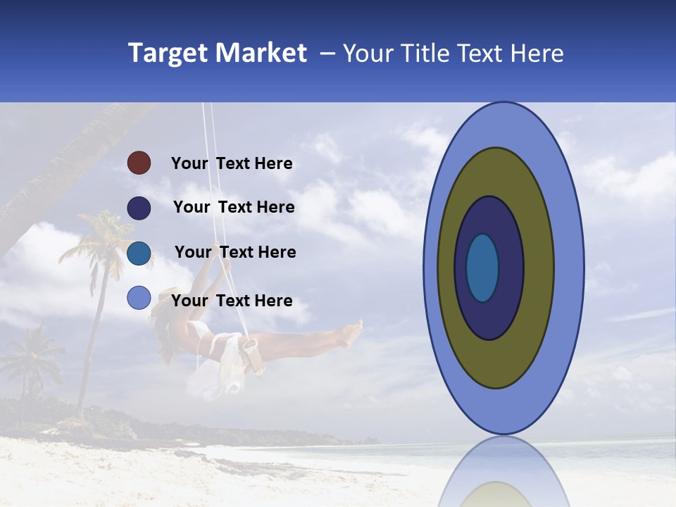 A Woman Swinging On A Rope On The Beach PowerPoint Template