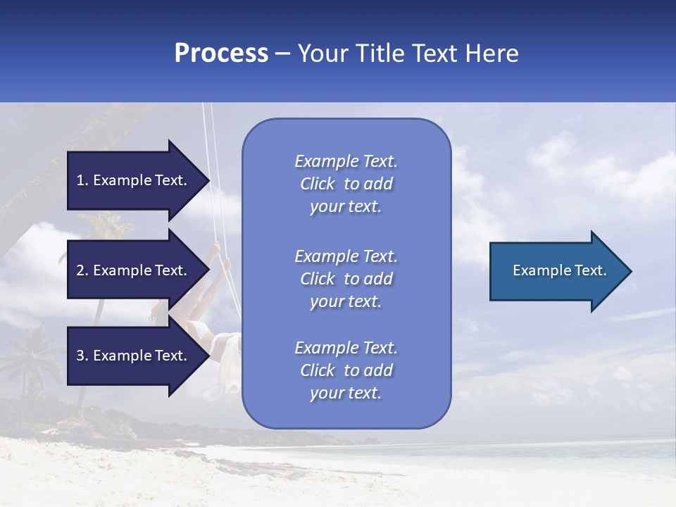 A Woman Swinging On A Rope On The Beach PowerPoint Template