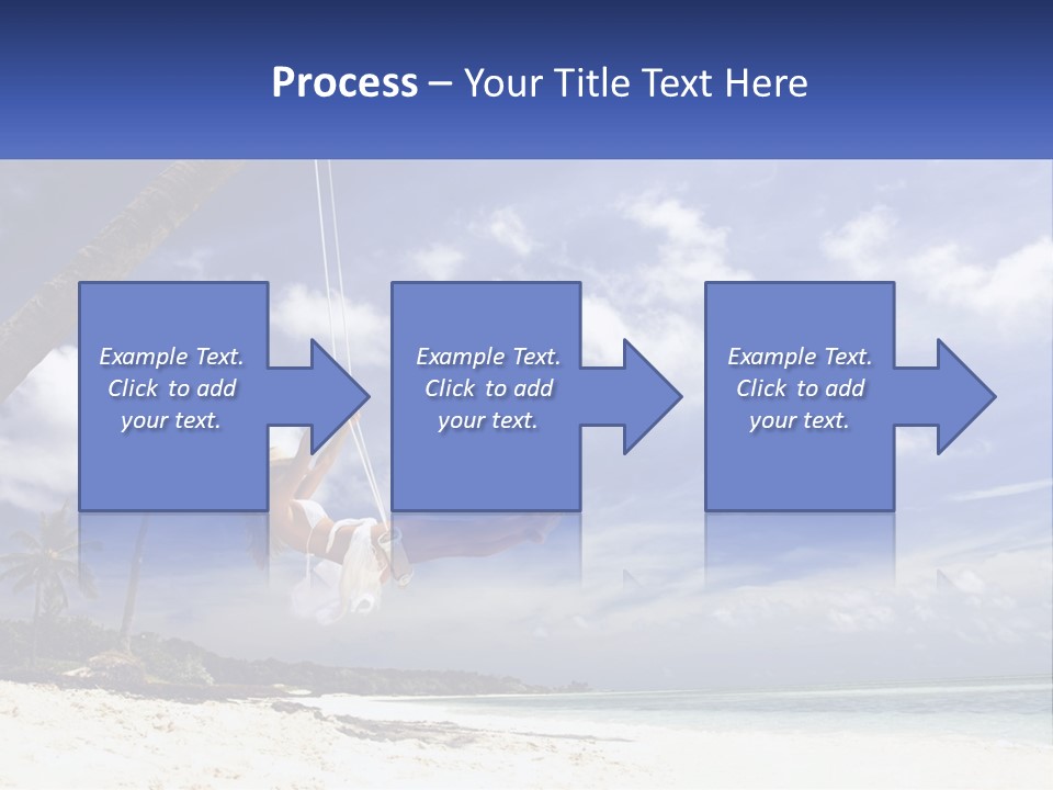 A Woman Swinging On A Rope On The Beach PowerPoint Template