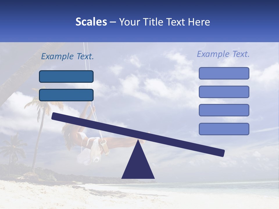 A Woman Swinging On A Rope On The Beach PowerPoint Template